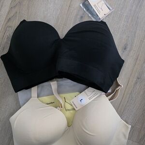 Elegant Comfort Bra Set - Black and Cream